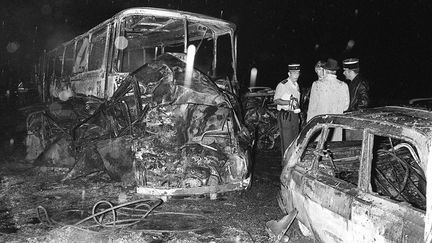 Violent accident &agrave; Beaune (C&ocirc;te-d'Or) qui avait caus&eacute; la mort de 53 personnes le 31 juillet 1982. (ERIC FEFERBERG / AFP)