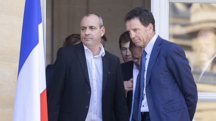 Laurent Berger, secrétaire général de la CFDT et Geoffroy Roux de Bézieux, président du Medef en septembre 2022. (VINCENT ISORE / MAXPPP)