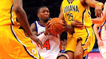 Nate Robinson, alors joueur des&nbsp;New York Knicks, le 23 février 2009, lors d'un match contre les Indiana Pacers.&nbsp; (NEW YORK DAILY NEWS ARCHIVE / GETTY IMAGES)