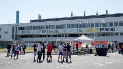 La Fonderie de Bretagne à Caudan (Morbihan) lors d'un précédent mouvement social, le 28 mai 2020. (MAXPPP)