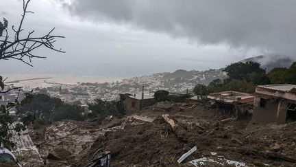 Un glissement de terrain s'est produit sur l'île d'Ischia en Italie, faisant huit morts, le 26 novembre 2022.&nbsp; (ANSA / ANSA / AFP)