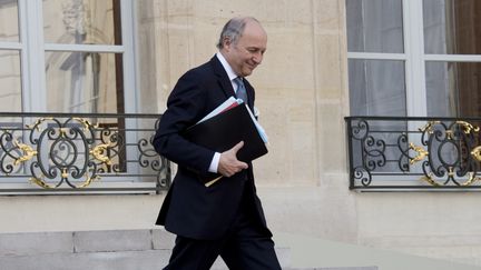 Le ministre des Affaires &eacute;trang&egrave;res, Laurent Fabius, &agrave; l'Elys&eacute;e &agrave; Paris, le 26 f&eacute;vrier 2014. (ALAIN JOCARD / AFP)