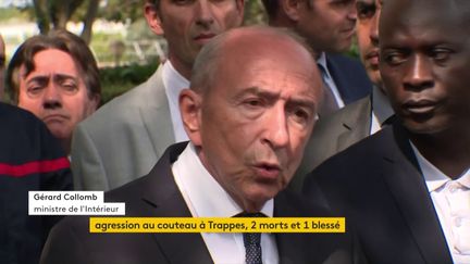 Gérard Collomb, le 23 août 2018, à Trappes (Yvelines).&nbsp; (FRANCEINFO)