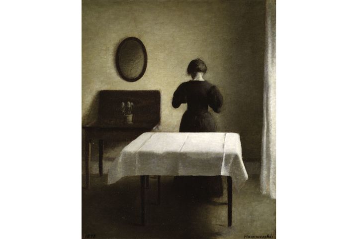 Vilhelm Hammershøi, "Intérieur avec une femme de dos", 1898, Nationalmuseum, Stockholm, Suède, Gift of Karia Manwaring Robertson in memory of her late mother, Florence Löwenadler, 1946, Photo: Nationalmuseum
	Photo: Nationalmuseum
 (-)