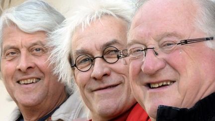 Jean-Paul Corbineau, Jean-Louis Jossic et Jean Chocun, tous trois fondateurs du Groupe Tri Yann 
 (DAMIEN MEYER/AFP)