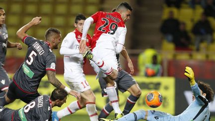 Emmanuel Rivière, buteur face à Ajaccio (VALERY HACHE / AFP)