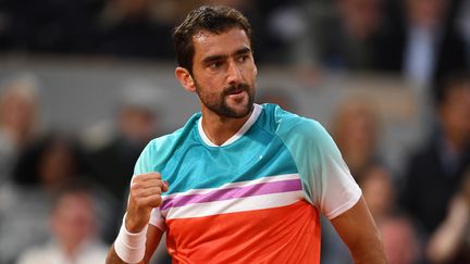 Marin Cilic, tombeur du numéro deux mondial Daniil Medvedev lors du 4e tour de Roland-Garros, le 30 mai 2022. (JULIEN DE ROSA / AFP)