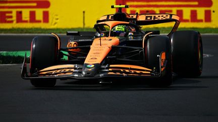 Le pilote britannique Lando Norris (McLaren) pendant les qualifications du Grand Prix d'Italie, le 31 août 2024, à Monza. (ANDREJ ISAKOVIC / AFP)