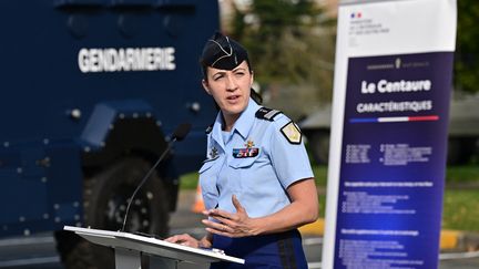 Marie-Laure Pezant, porte-parole de la gendarmerie nationale, le 19 octobre 2023. (MIGUEL MEDINA / AFP)