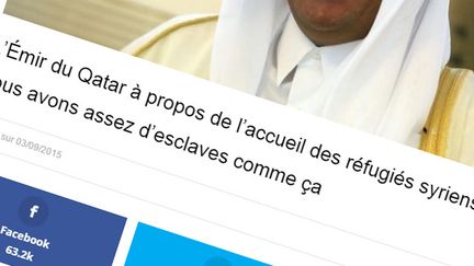 &nbsp; (Une fausse déclaration de l'émir du Qatar a été largement relayée sur les réseaux sociaux © Capture d'écran El Manchar)