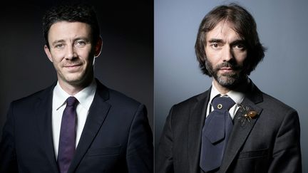 Benjamin Griveaux (G) et Cédric Villani (D), candidats à la mairie de Paris, le 7 septembre 2019 (montage photo). (JOEL SAGET / AFP)