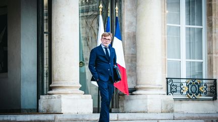 The Minister of Agriculture, Marc Fesneau, on the steps of the Elysée, January 24, 2024. (AMAURY CORNU / HANS LUCAS / AFP)