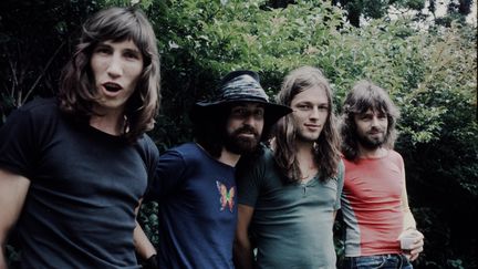 Pink Floyd (Roger Waters, Nick Mason, David Gilmour et Rick Wright) à Kanagawa au Japon en août 1971. (KOH HASEBE/SHINKO MUSIC / HULTON ARCHIVE)