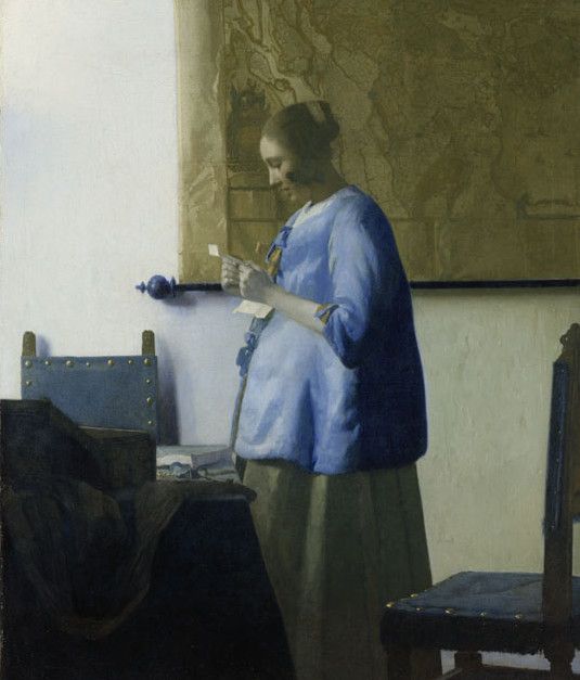 "La Femme en bleu lisant une lettre" (1862-1865) de Johannes Vermeer
 (Citadelles et Mazenod)