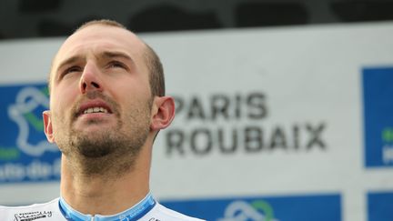 Sonny Colbrelli après sa victoire sur Paris-Roubaix le 3 octobre 2021. (HASLIN / MAXPPP)