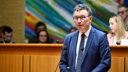 Franck Leroy, nouveau président de la région Grand Est, à Metz (Moselle), le 13 janvier 2022. (JEAN-CHRISTOPHE VERHAEGEN / AFP)