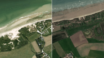 L'érosion de la côte&nbsp;à Tardinghen (Pas-de-Calais). (GOOGLE EARTH)