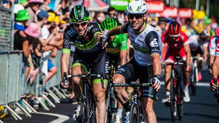 Dan McLay et Mark Cavendish, après l'arrivée. (PICASA)