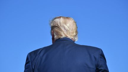 Donald Trump, de dos, à un meeting à Prescott (Arizona), le 19 octobre 2020. Photo d'illustration. (MANDEL NGAN / AFP)