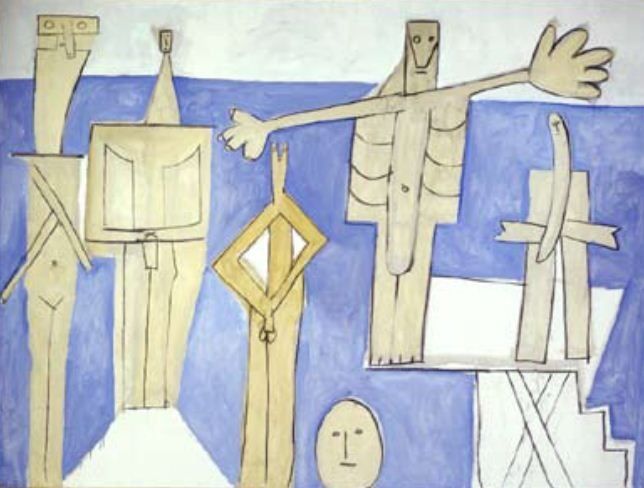 Pablo Picasso, "Baigneurs &agrave; la Garoupe" (1957, huile sur toile). (MAURICE AESCHIMANN / SUCCESSION PICASSO 2012)