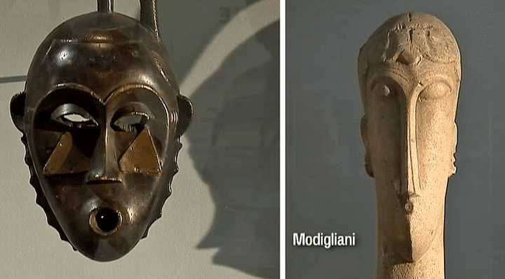 Masque de Côte d'Ivoire et sculpture de Modigliani
 (France 2 / Culturebox)