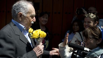 Gabriel Garcia Marquez rencontre la presse le jour de son 87e anniversaire (6 mars 2014)
 (Yuri Cortez / AFP)