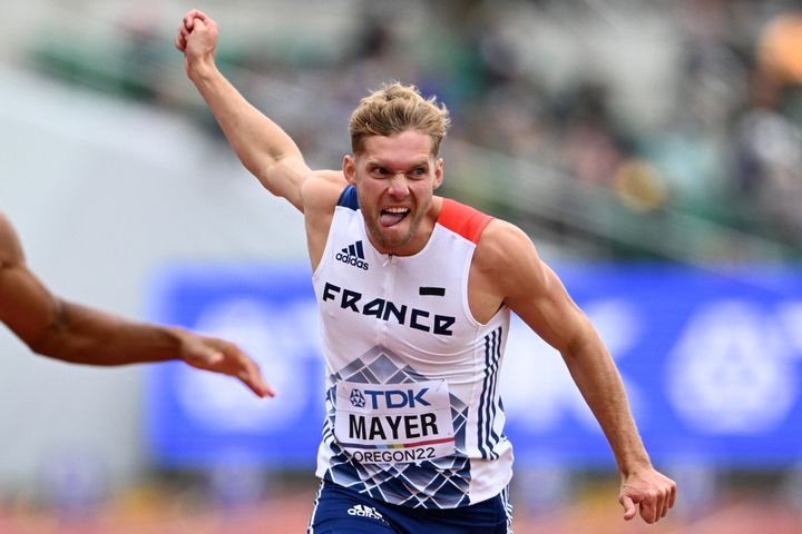 Le Français Kevin Mayer lors du décathlon des Mondiaux d'Eugene, le 23 juillet 2022.&nbsp; (JEWEL SAMAD / AFP)