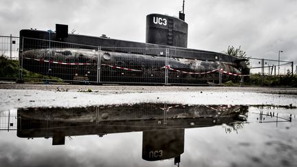 Le sous-marin "UC3 Nautilus" de l'inventeur Peter Madsen, le 11 septembre 2017, à Copenhague (Danemark). (MADS CLAUS RASMUSSEN / SCANPIX DENMARK / AFP)