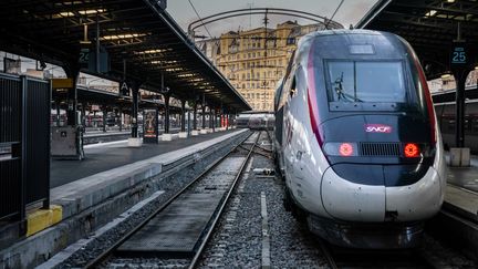 Un train stationné à quai, à la gare de l'Est, à Paris, le 13 décembre 2019.&nbsp; (MARTIN BUREAU / AFP)