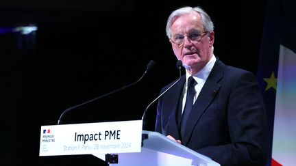 Le Premier ministre, Michel Barnier, le 28 novembre 2024, à Paris. (ALAIN JOCARD / AFP)