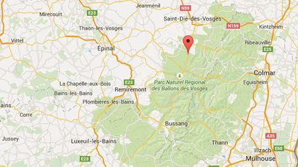  (Une mini-tornade dans les Vosges © capture d'écran Google maps)