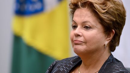 La pr&eacute;sidente br&eacute;silienne Dilma Rousseff lors d'une c&eacute;r&eacute;monie &agrave; Brasilia (Br&eacute;sil), le 17 juin 2013. (EVARISTO SA / AFP)