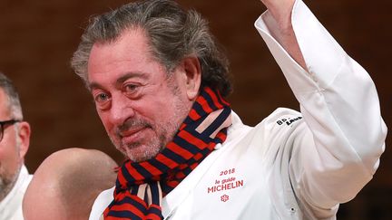 Bruno Verjus, chef du restaurant Table à Paris, lors de la cérémonie de remise des étoiles du guide Michelin, le 5 février 2018. (JACQUES DEMARTHON / AFP)