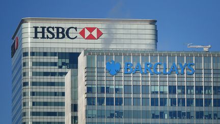 Les sièges sociaux des banques Barclays et HBFC à Londres (Grande-Bretagne). (ANDY RAIN / EPA / MAXPPP)