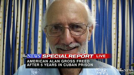 &nbsp; (Alan Gross a été libéré après 5 ans de prison à Cuba © Capture d'écran ABC)