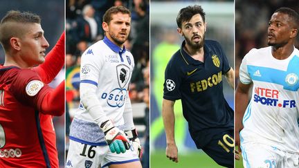 Marco Verratti, Jean-Louis Leca, Bernardo Silva et Patrice Evra