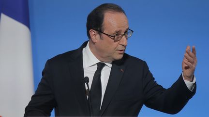  François Hollande à l'Elysee le 21 février 2017 . (MICHEL EULER / AFP)