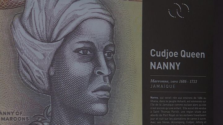 Portrait de&nbsp; Cudjoe Queen Nanny - Exposition&nbsp;Dix femmes puissantes, portraits de femmes en lutte contre l'esclavage colonial&nbsp;- Espace muséographique Victor Schoelcher&nbsp;à&nbsp;Fessenheim (O. Barthélémy / France Télévisions)