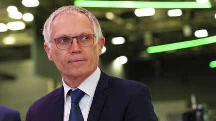 Carlos Tavares, le directeur général de Stellantis, le 14 octobre 2024, au Mondial de l'Auto, à Paris. (SPEICH FREDERIC / MAXPPP)