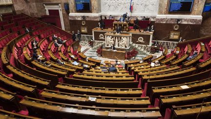 A l'Assemblée nationale, lors des questions au gouvernement, le 24 mars 2021. (MAGALI COHEN / HANS LUCAS / AFP)