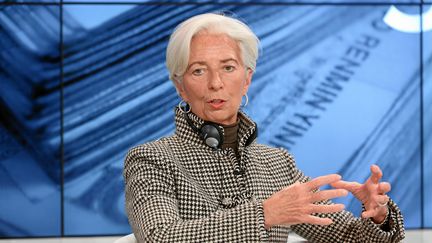 La directrice générale du FMI, Christine Lagarde, participe à une conférence, le 21 janvier 2016, à Davos (Suisse). (MAXPPP)