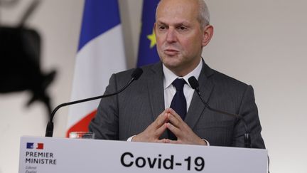 Le directeur général de la santé, Jérôme Salomon, le 28 mars 2020. (GEOFFROY VAN DER HASSELT / AFP)