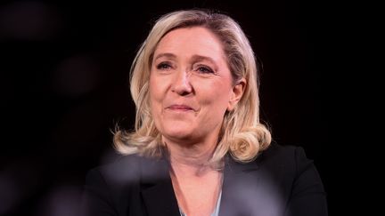 Marine Le Pen, la présidente du Rassemblement national, le 26 janvier 2020 à Hénin-Beaumont dans le Pas-de-Calais. (FRANCOIS LO PRESTI / AFP)