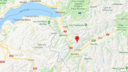 L'avalanche a eu lieu sur&nbsp;au col de Fenestral, dans la région de Finhaut (Suisse), dimanche 18 février 2018. (GOOGLE MAPS)