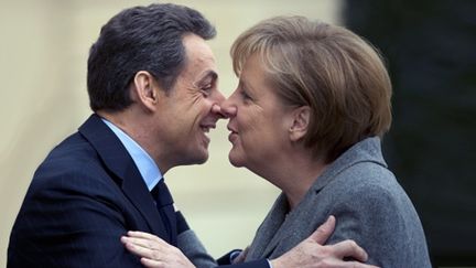 Le président Nicolas Sarkozy et la chancelière Angela Merkel à l'Elysée le 6 février 2012 (AFP - LIONEL BONAVENTURE )