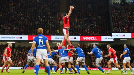 Second row Adam Beard during the match between Wales and Italy, March 16, 2024. (GEOFF CADDICK / AFP)