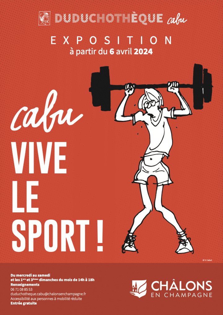 Affiche de l'exposition "Cabu, vive le sport !". (DR V. Cabu / Ville de Châlons-en-Champagne)