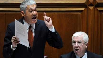 Le Premier ministre portugais, José Socrates, début novembre lors du débat budgétaire au Parlement (AFP / Francisco LEONG)