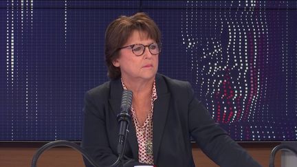 Martine Aubry, maire PS de Lille (Nord), était l'invitée du "8h30 franceinfo", mercredi 1er septembre 2021. (FRANCEINFO / RADIOFRANCE)