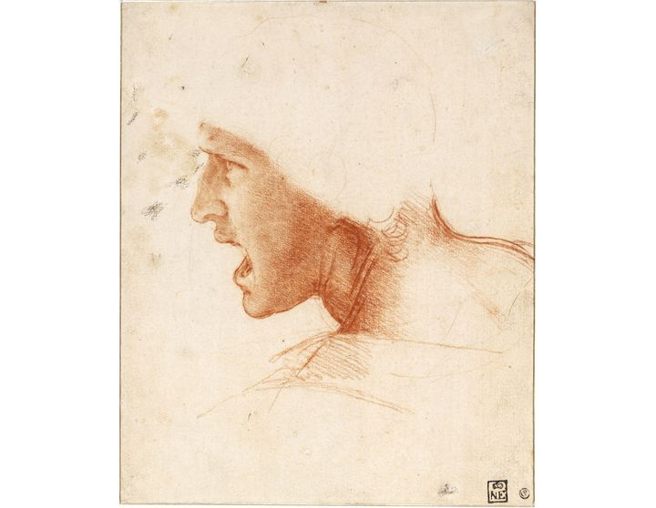 Léonard de Vinci, "Étude de figure pour la Bataille d’Anghiari", vers 1504. SBudapest, Szépművészeti Múzeum (© Szépművészeti Múzeum - Museum of Fine Arts Budapest, 2019)